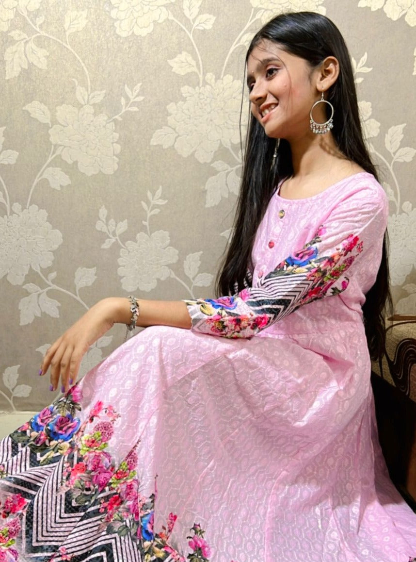 Sweet Pink Anarkali Gown