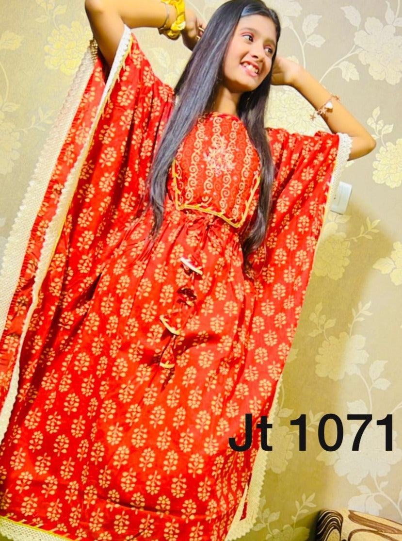 Handcrafted Cotton Kaftaan: Jaipuri Elegance